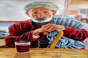 رسام من محافظة أبين - الوضيع يبرز في رسم لوحات فنية.. صور